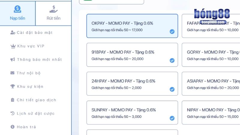 Nạp Tiền Bong88 - Hướng Dẫn Từ A Đến Z Cho Dân Cược Nạp tiền Bong88 qua ví điện tử