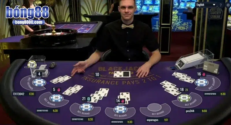 Blackjack tại Bong88 – Thách thức đỉnh cao ở sảnh Casino Luyện tập hàng ngày trên bản demo để nâng cao kỹ năng chơi