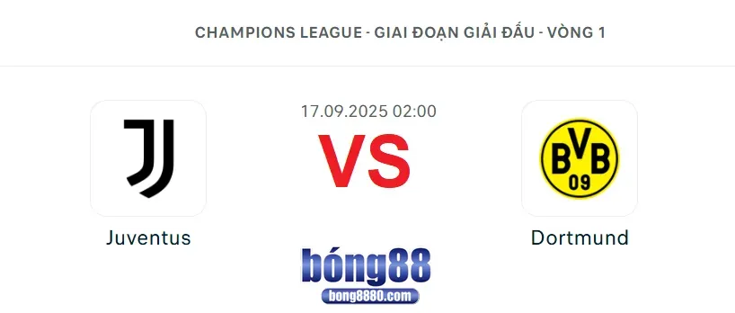 Nhận định Juventus vs Dortmund (17/09) – Vòng 1 Champions League 2025 Juventus vs Dortmund (17/09) – Vòng 1 Champions League 2025