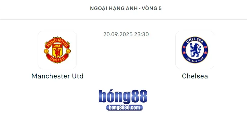 Man Utd vs Chelsea (20/9) - Dự Đoán Vòng 5 Ngoại Hạng Anh 2025/26 Man Utd vs Chelsea (20/9) - Dự đoán vòng 5 Ngoại Hạng Anh