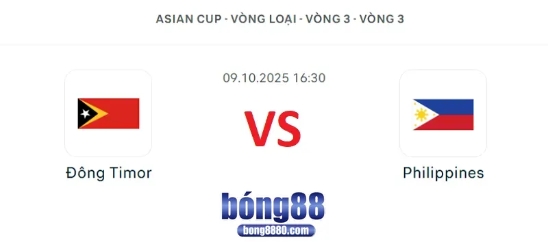 Đông Timor vs Philippines 16h30 ngày 09/10/2025 - Vòng Loại Asian Cup 2027 Đông Timor vs Philippines 16h30 ngày 09/10/2025