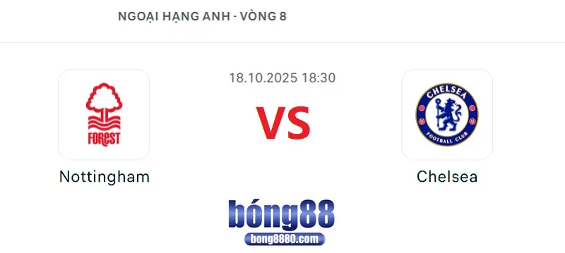 Nottingham vs Chelsea (18h30 ngày 18/10/2025) - Vòng 8 Ngoại hạng Anh Nhận định Nottingham vs Chelsea 18h30 ngày 18/10/2025